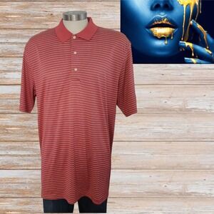 Greg Norman Mens‎ Polo Shirt Red Golf Short Sleeve Pullover Collared Sz XL